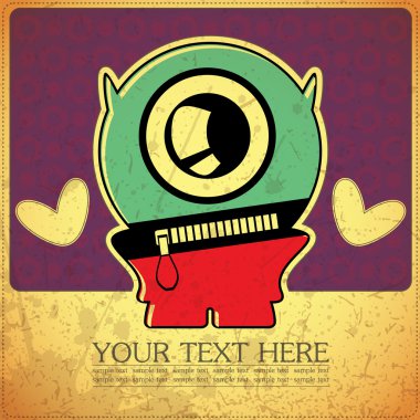 canavar retro zemin üzerine