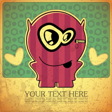 canavar retro zemin üzerine