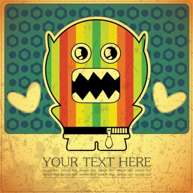 canavar retro zemin üzerine