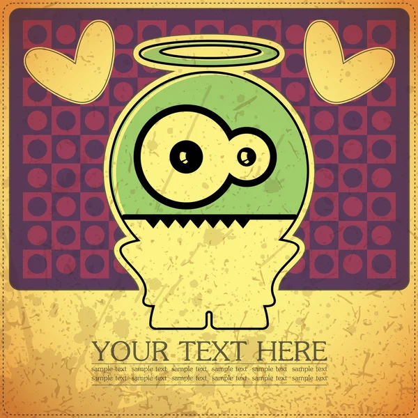 Monster on retro background — Stock Vector