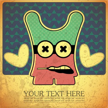 canavar retro zemin üzerine