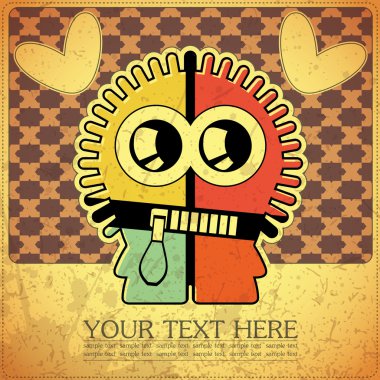 canavar retro zemin üzerine