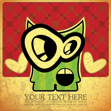 canavar retro zemin üzerine