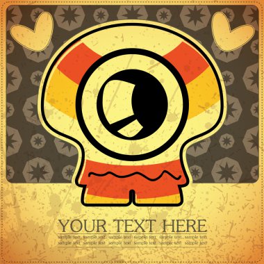 canavar retro zemin üzerine