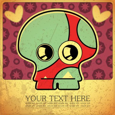 canavar retro zemin üzerine