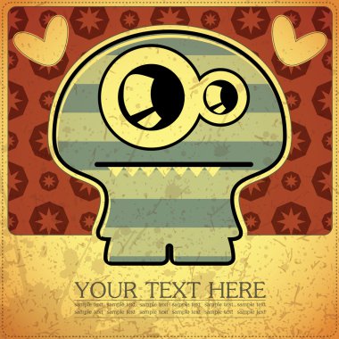 canavar retro zemin üzerine