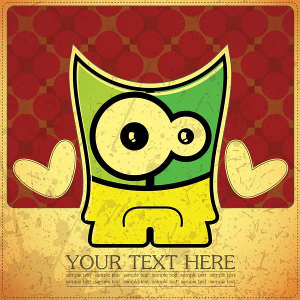 Monster on retro background Royalty Free Stock Vectors