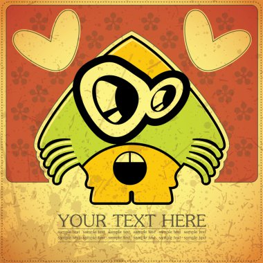 canavar retro zemin üzerine