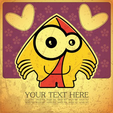 canavar retro zemin üzerine