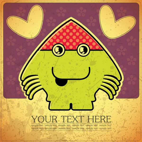 Monster on retro background — Stock Vector