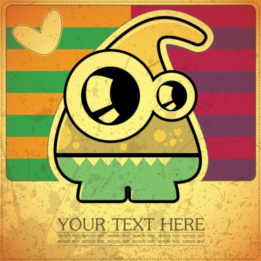 canavar retro zemin üzerine