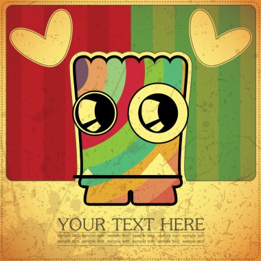 canavar retro zemin üzerine