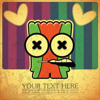 canavar retro zemin üzerine