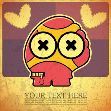 canavar retro zemin üzerine