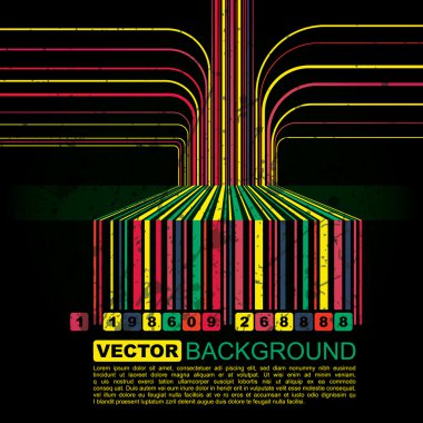 Grunge barkod arka plan - vektör