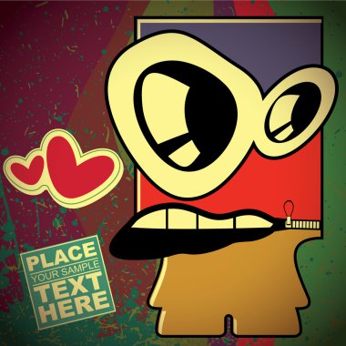 canavar retro zemin üzerine