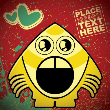 canavar retro zemin üzerine