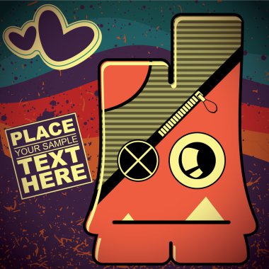 canavar retro zemin üzerine