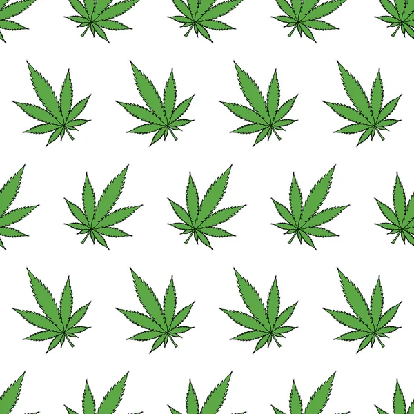 Modello di foglia di marijuana vettoriale senza cuciture — Vettoriale Stock