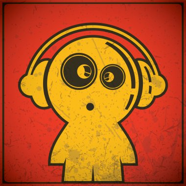 kulaklıklar ile komik çocuk