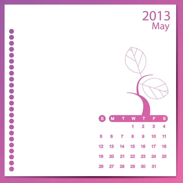 Calendrier 2013 avec éléments floraux — Image vectorielle
