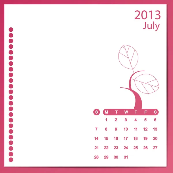 Kalender 2013 mit floralen Elementen — Stockvektor