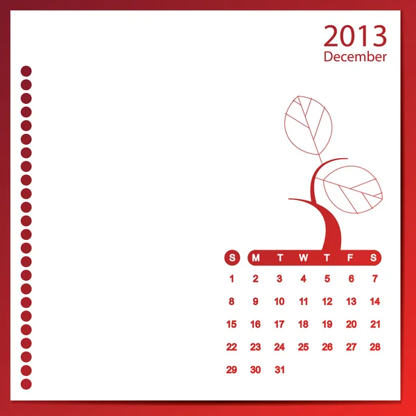 Calendario 2013 con elementos florales — Vector de stock