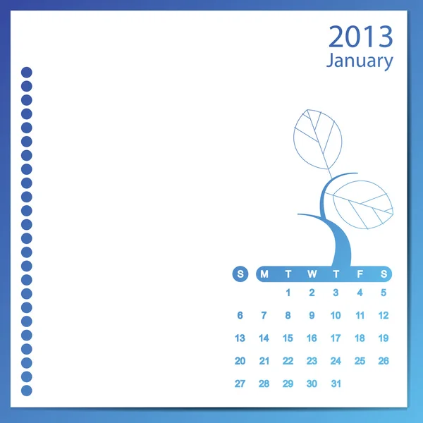 花の要素とのカレンダー 2013 — ストックベクタ