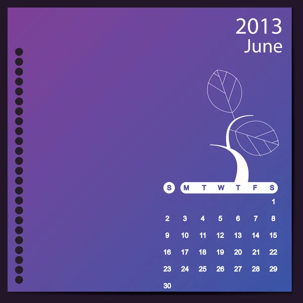 Calendar 2013 with floral elements — Stock Vector