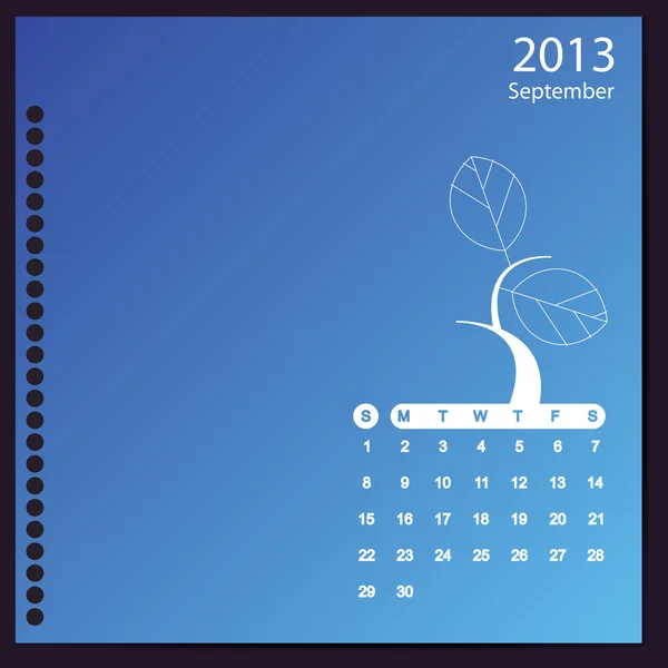 Calendar 2013 with floral elements — Stock Vector