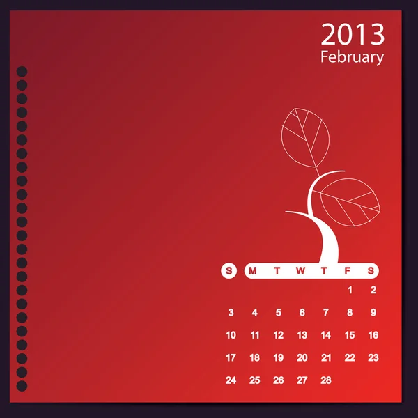 Calendario 2013 con elementi floreali — Vettoriale Stock