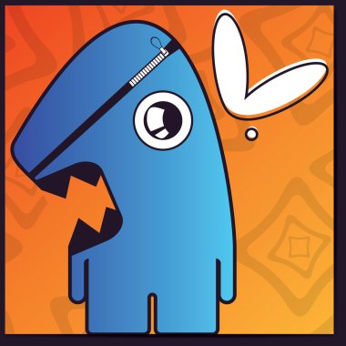 canavar retro zemin üzerine