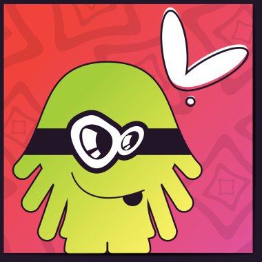 canavar retro zemin üzerine