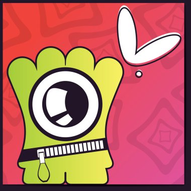 canavar retro zemin üzerine