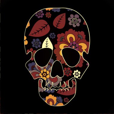 kafatası içinde çiçek