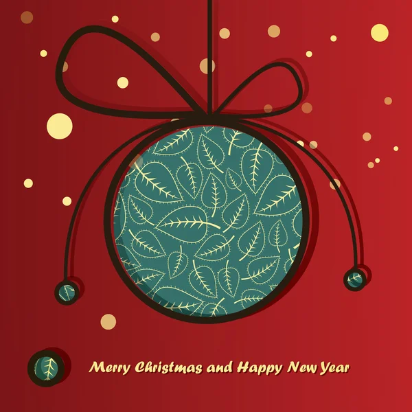 Yeni yıl kartı ile Noel oyuncak — Stok Vektör