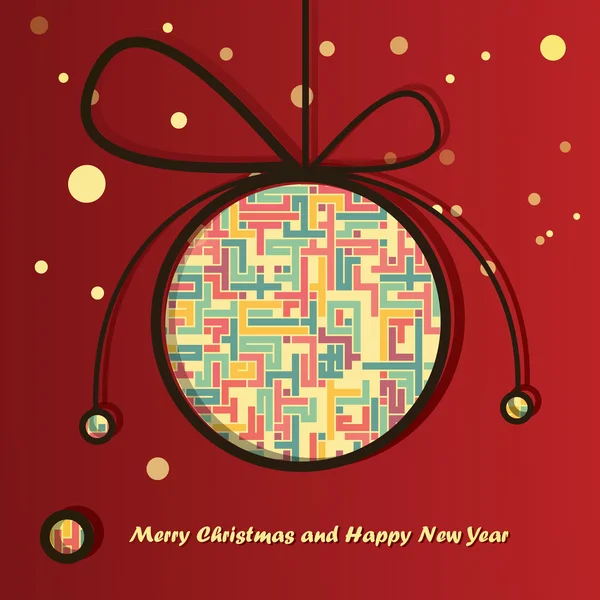 New Year ball on red background — Wektor stockowy