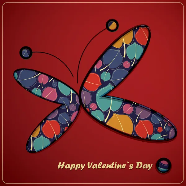 Valentines Day card with red background — Stock Vector