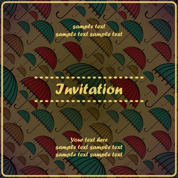 Invitation Card with umbrellas — Stock Vector