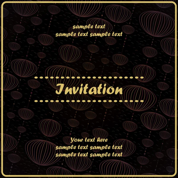 Carte d'invitation avec éléments décoratifs — Image vectorielle