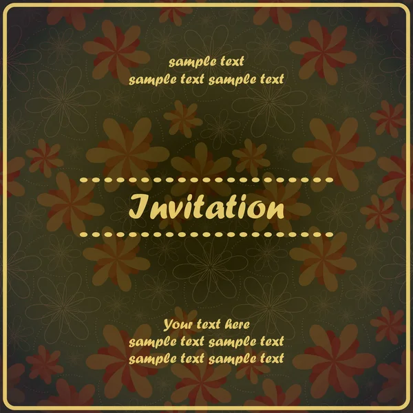 Invitation carte florale — Image vectorielle