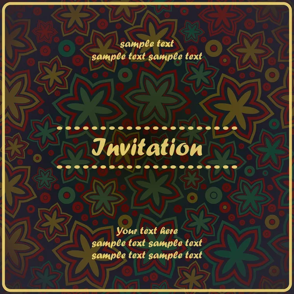 Cartão de convite com elementos decorativos — Vetor de Stock