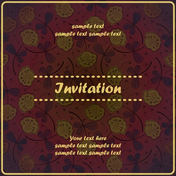 Invitation carte florale — Image vectorielle