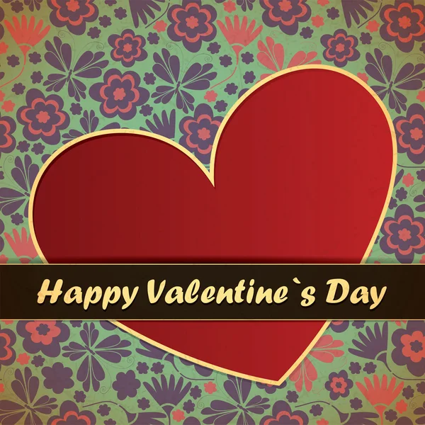 Valentijnsdag kaart met bloemen achtergrond — Stockvector