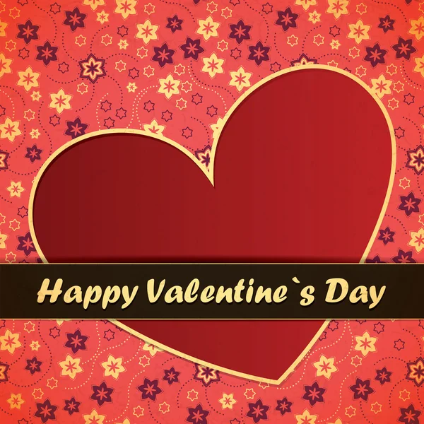 Tarjeta de San Valentín con fondo rojo — Vector de stock