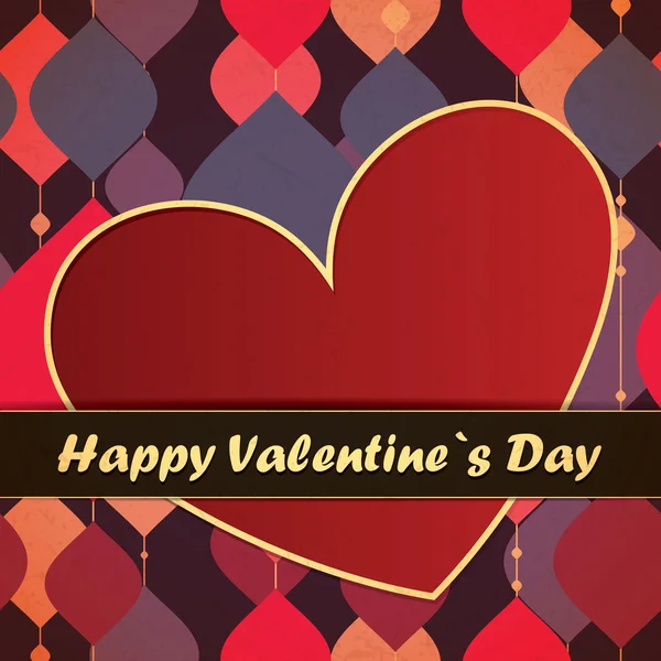 Tarjeta de San Valentín con fondo de hojas — Vector de stock