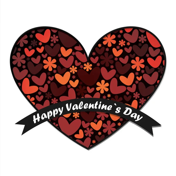 Tarjeta de día de San Valentín con corazón — Vector de stock