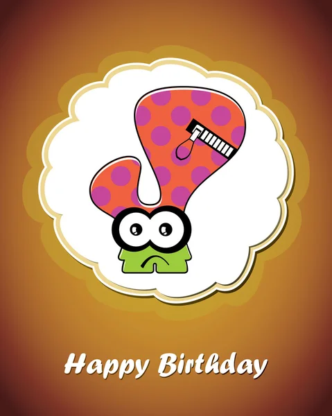 Happy Birthday-Karte mit niedlichen Cartoon-Monster, Vektor — Stockvektor