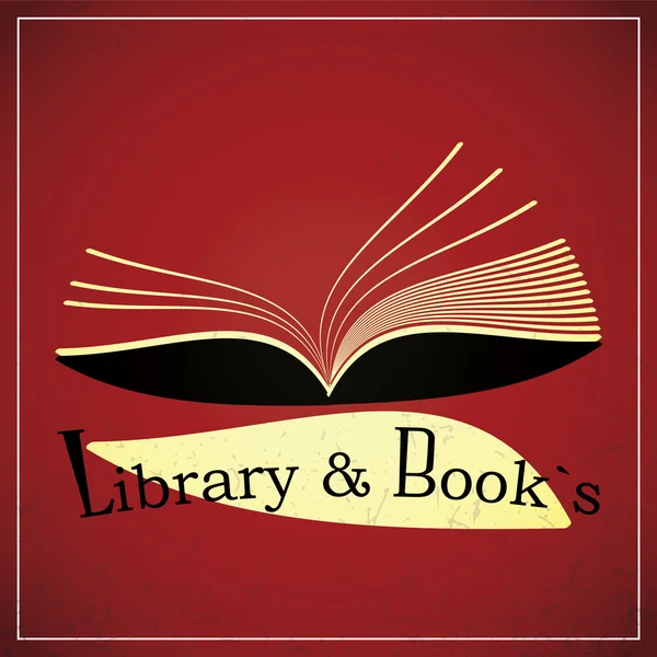 Библиотека и книги — стоковый вектор