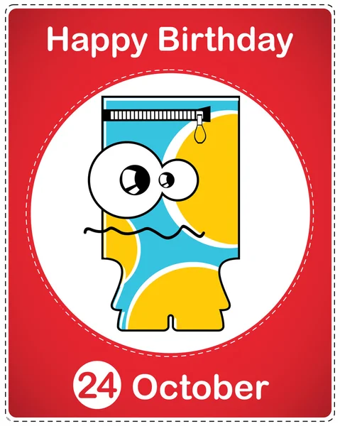 Glückwunschkarte zum Geburtstag mit niedlichem Cartoon-Monster — Stockvektor